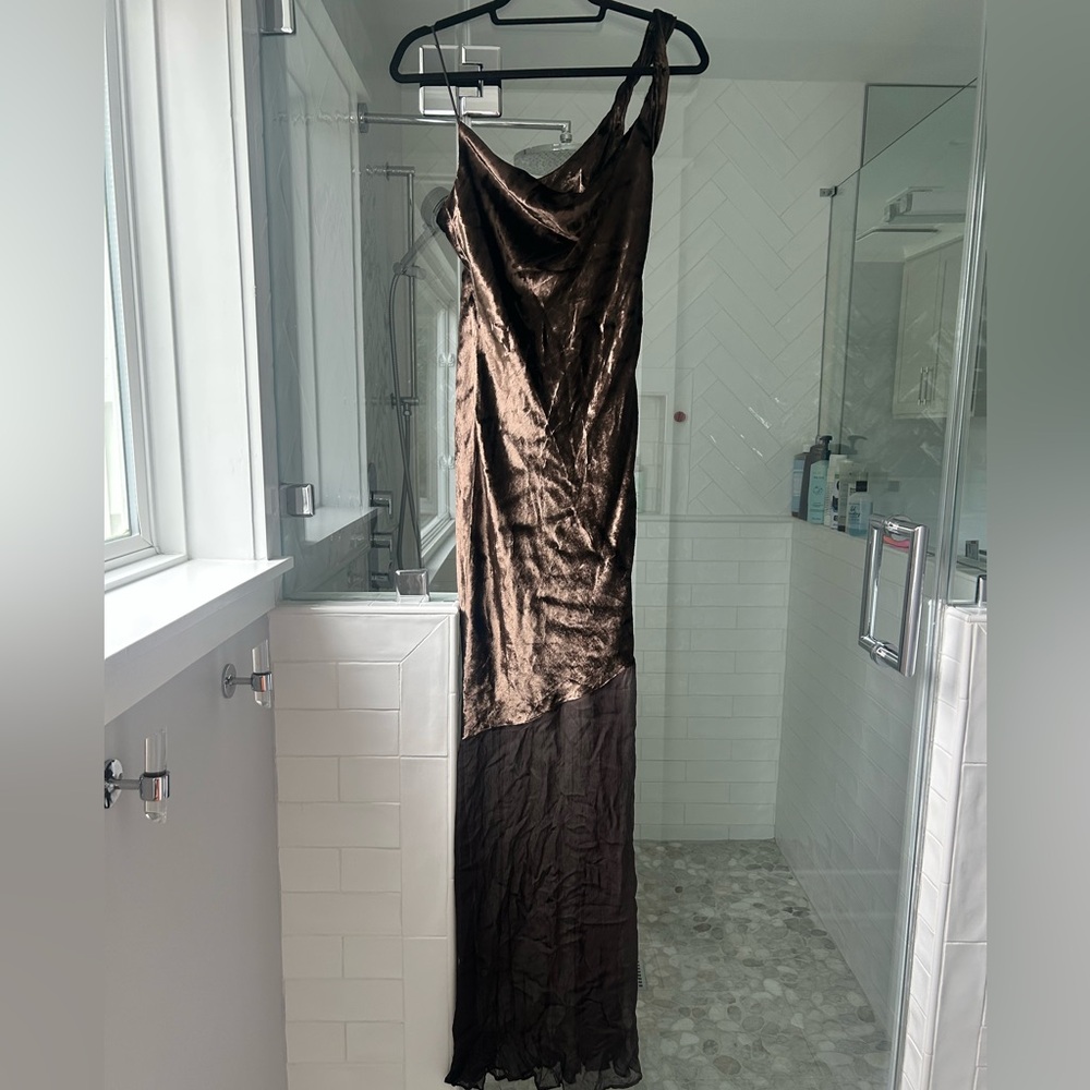 STAUD Beaton Dress, Brown Velvet - Picture 4 of 6